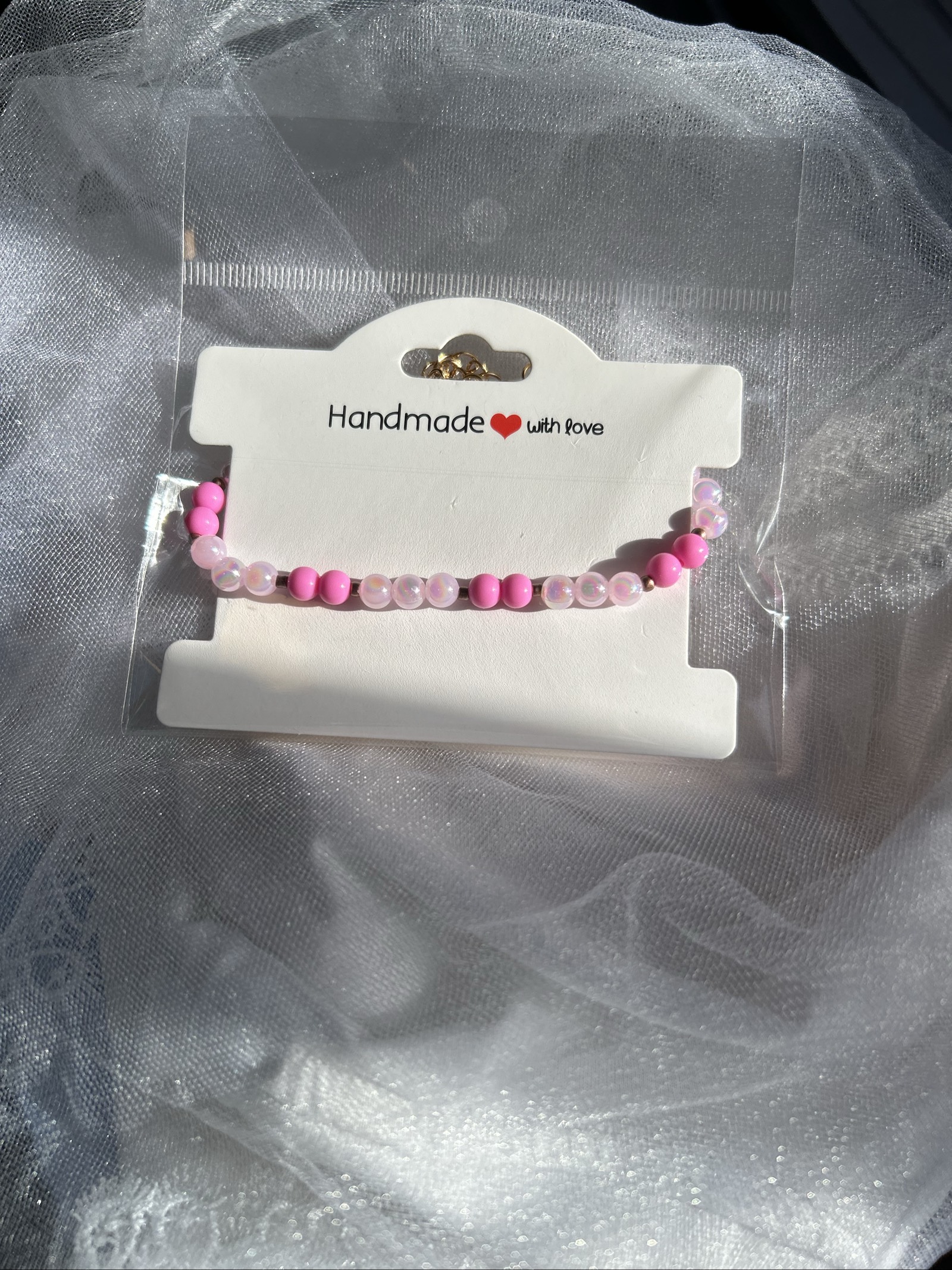 Hand made Bracelet de perles fait main rose