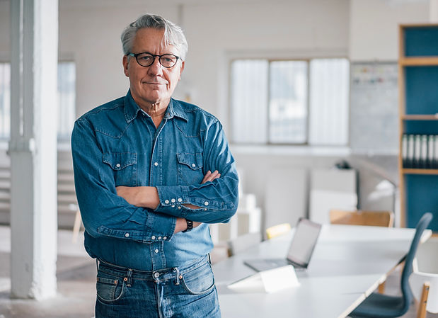 Man Wearing Jean Suit