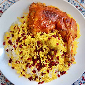 Zereshk Polo (Barberry rice with Saffron Chicken)