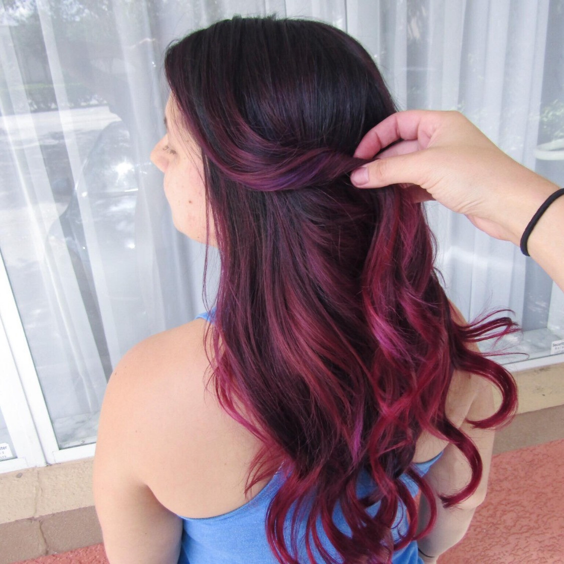 Pink Balayage with Extensions