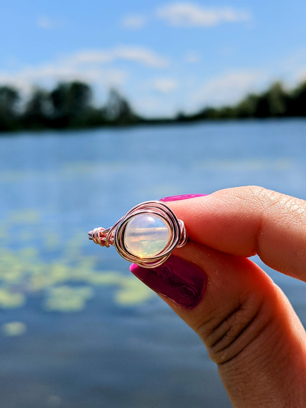 Thumbnail: Moonstone Rings (synthetic/glass)
