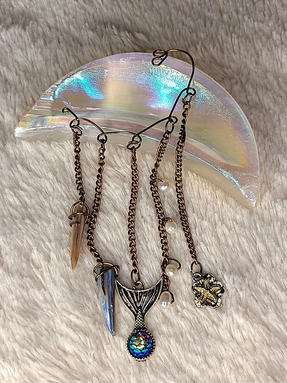 Thumbnail: Sea Shell Mermaid with Pearl Ear Cuff 