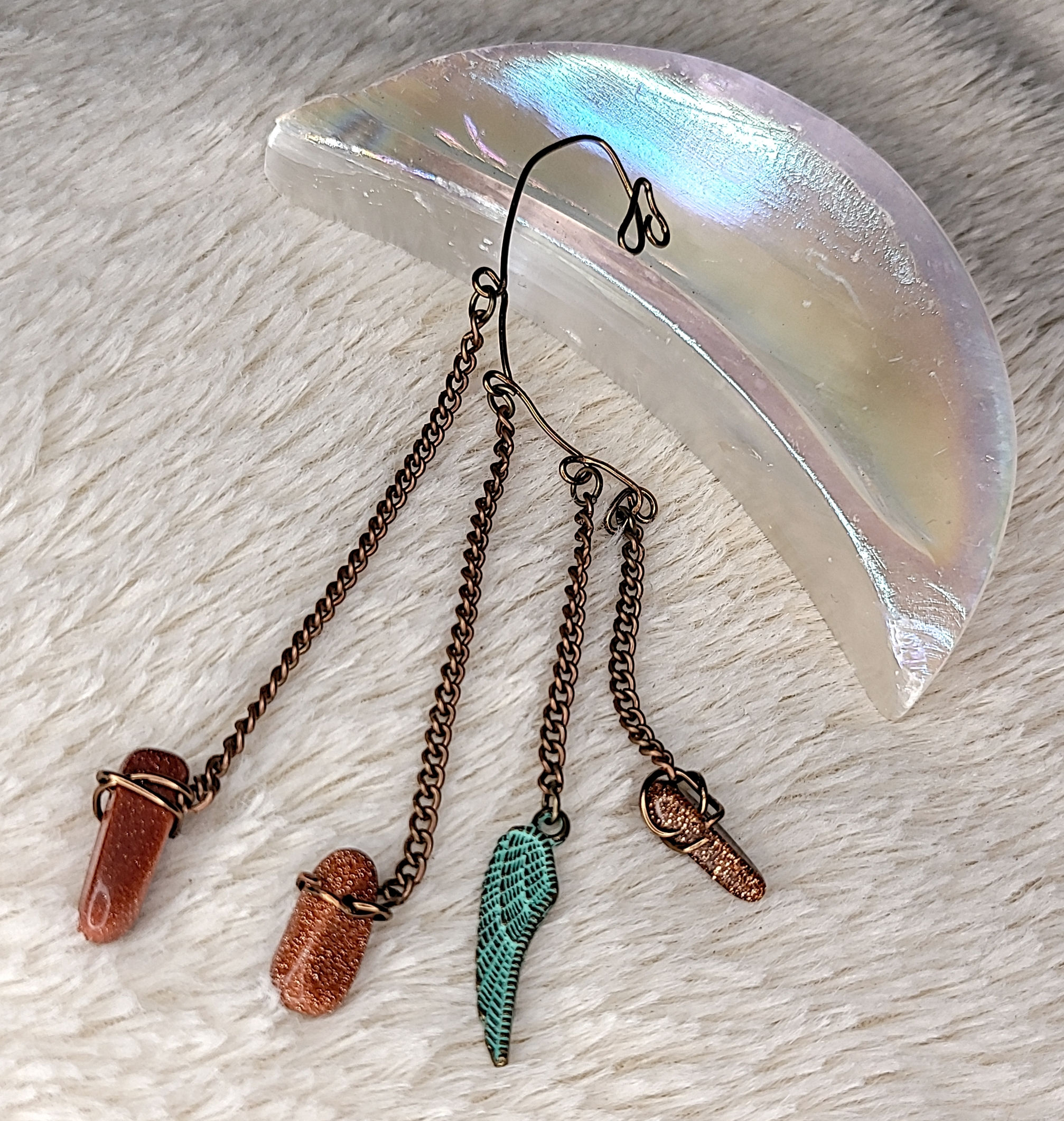 Goldstone Angel Ear Cuff 