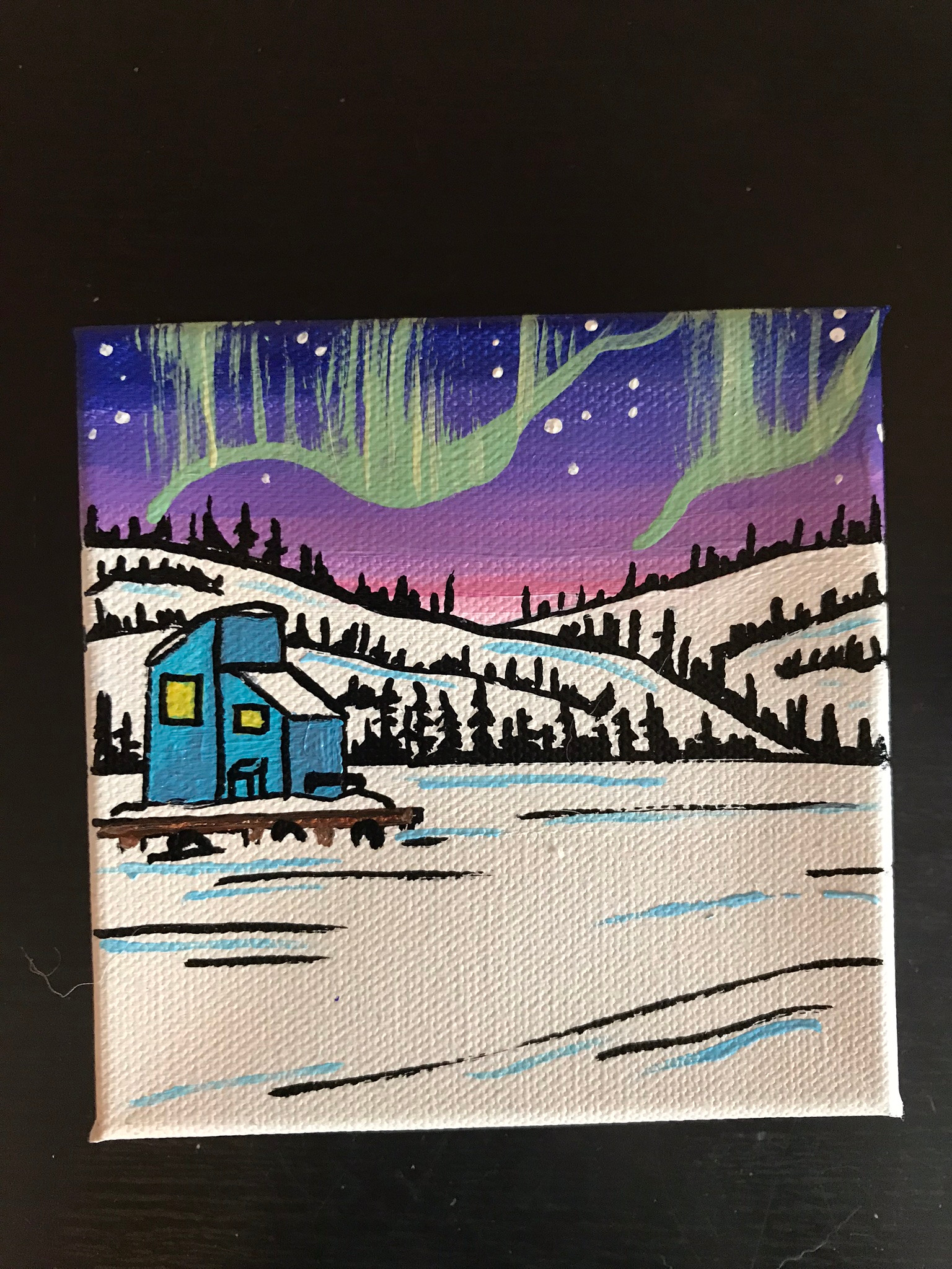 Original Acrylic on Canvas 4 x 4