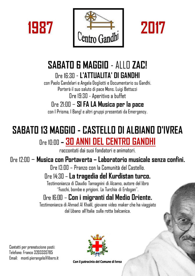 6 e 13 maggio - 30 anni del Centro Gandhi
