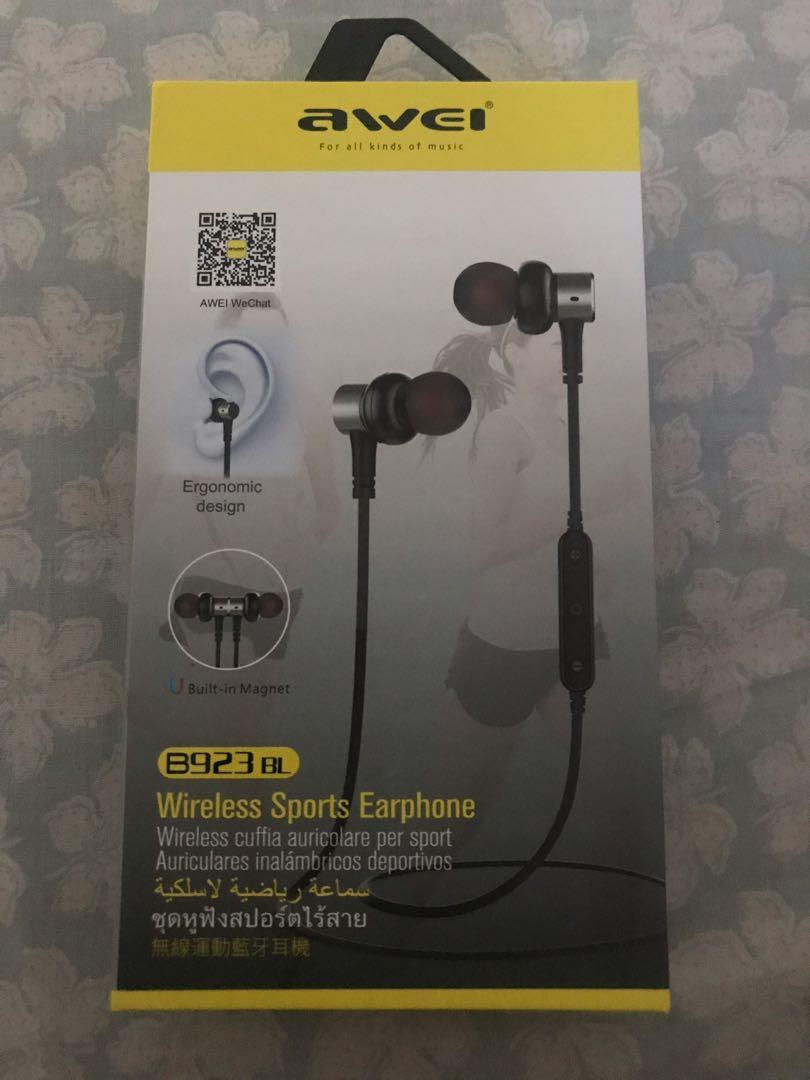 Thumbnail: Awei B923BL bluetooth 4.2 Wierless In-ear Sport Earphone with Microphone
