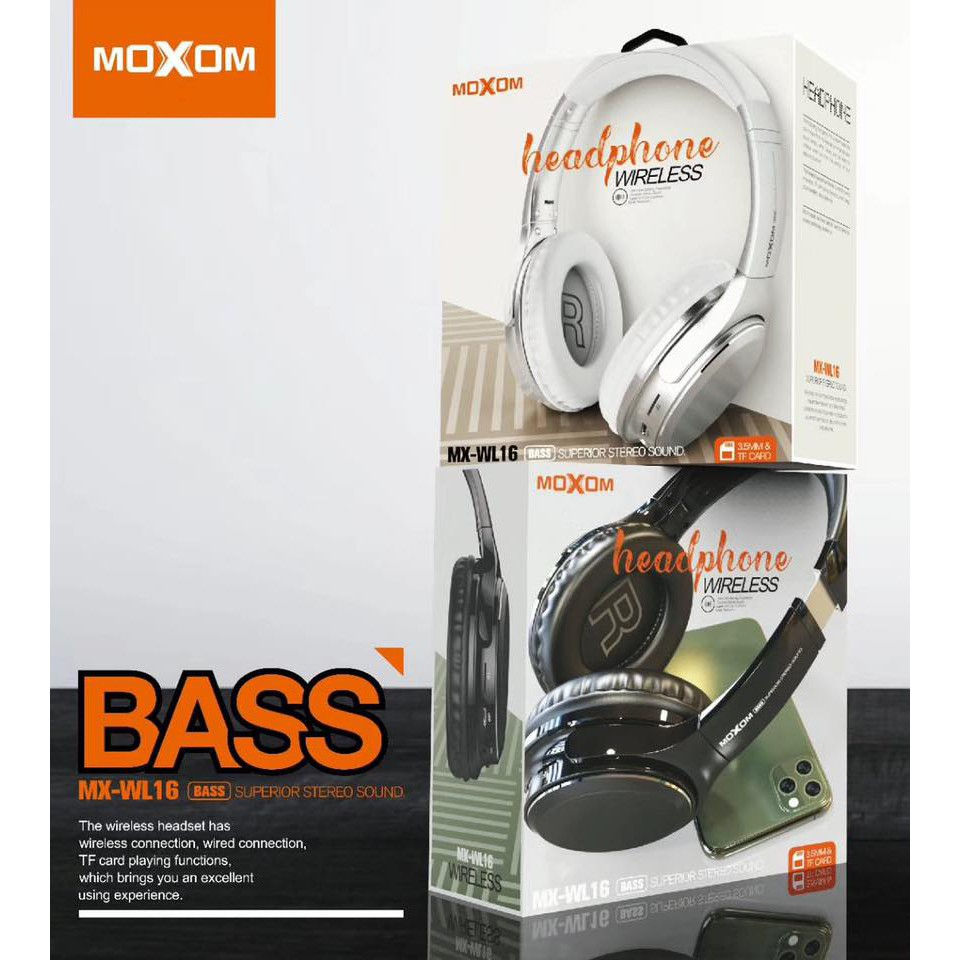Thumbnail: MOXOM MX-WL16 Wireless Bluetooth 5.0 Headphone Headset Superior Stereo Sound