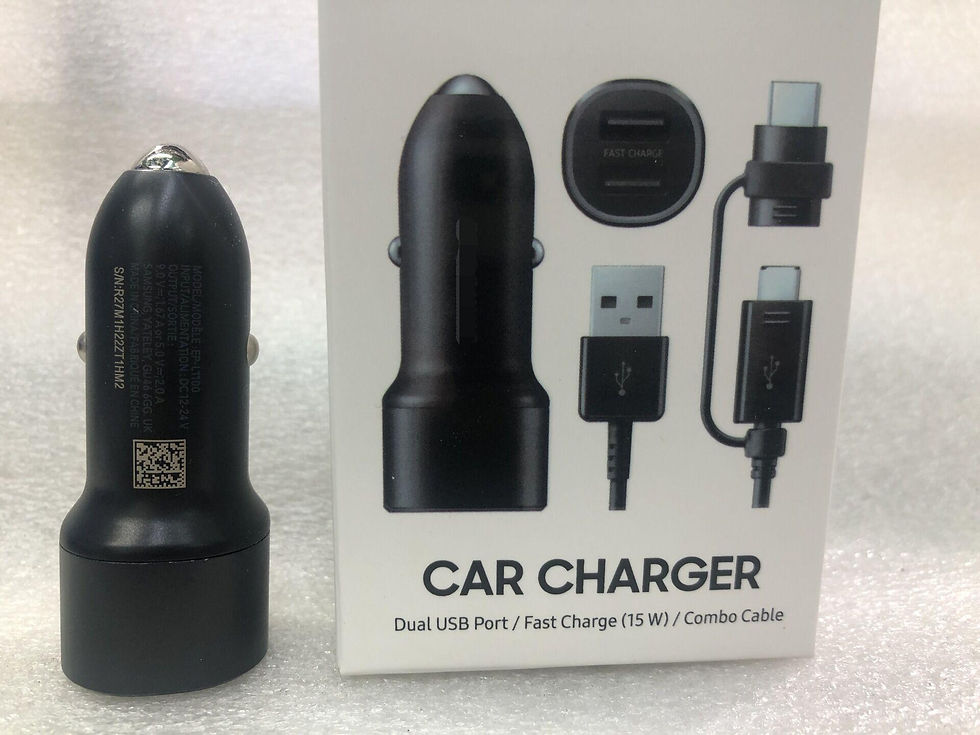 Thumbnail: Samsung Dual USB Port Fast Car Charger 15W Combo microUSB USB-C Cable