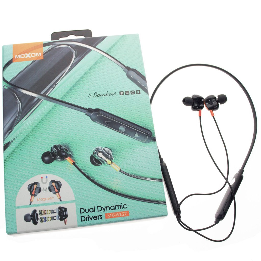 MOXOM MX-WL27 Wireless V5.0 Magnetic Sport Bluetooth Headset Dual Dynamic Driver