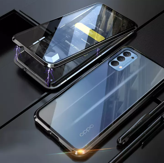 Thumbnail: Magnetic Double-sided 360 Full Protection Glass Case for Oppo Reno 4