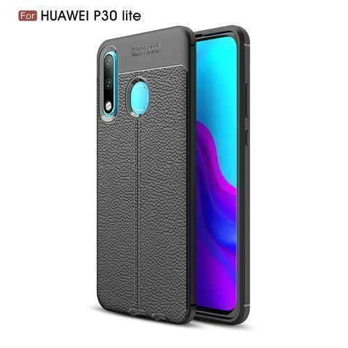 Thumbnail: Auto Focus Leather Pattern Soft TPU Back Case Cover for Huawei P30 Lite
