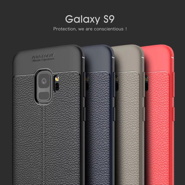 Thumbnail: Auto Focus Leather Pattern Soft TPU Back Case for Samsung S9/S9+