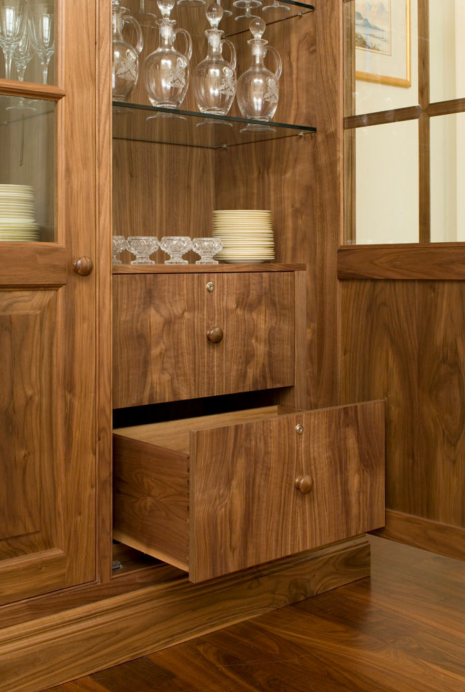 Walnut dining room drinks cabinet