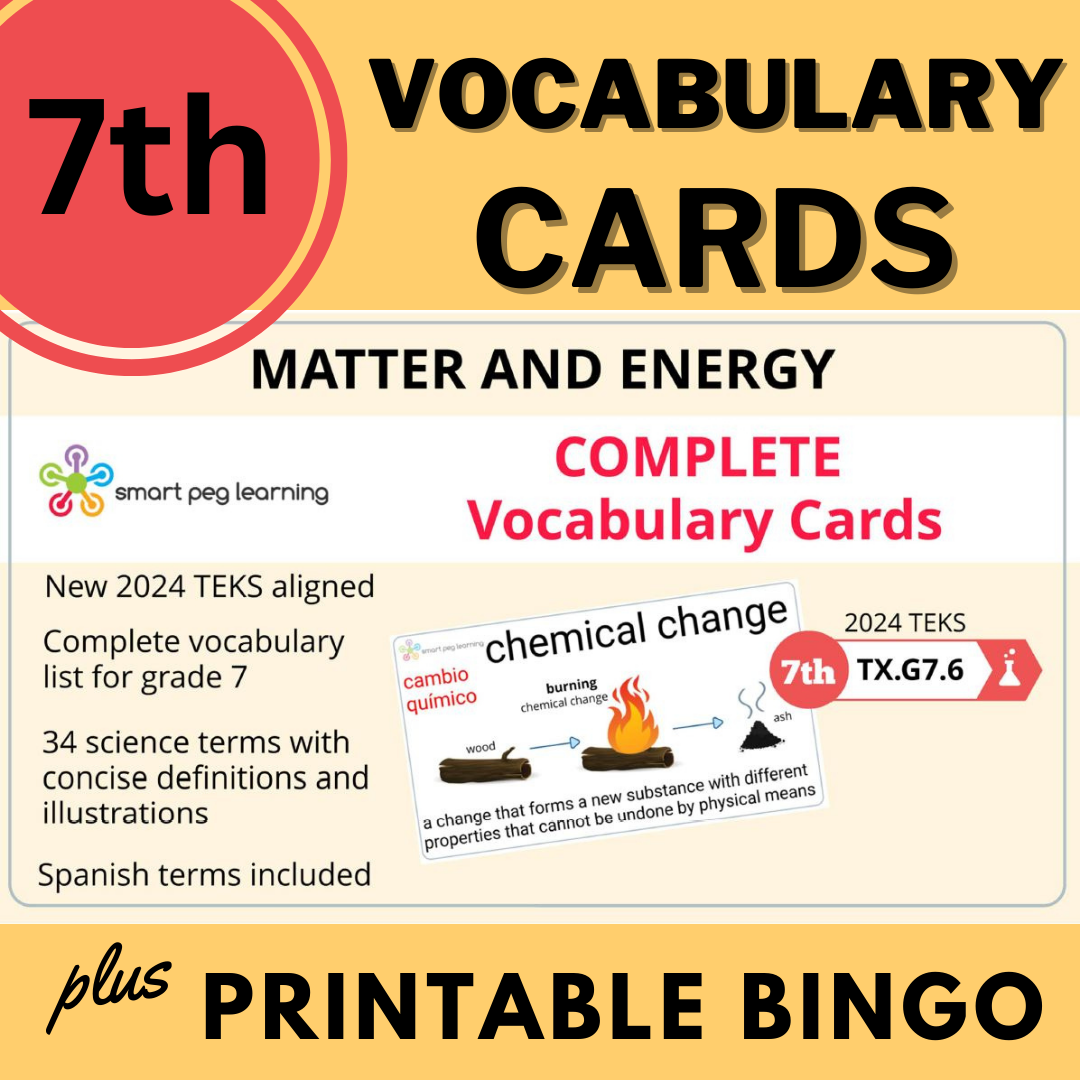7th grade Matter & Energy Vocabulary Cards product thumbnail