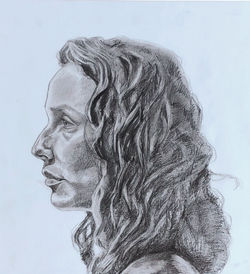 Timed Side Profile, graphite on paper, 15x15 in. 2019