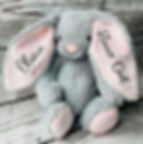 pink eared flower girl bunny