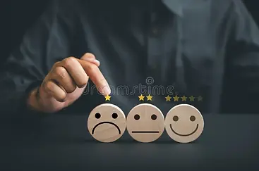 unsatisfied-customer-holding-frown-icon-wooden-circle-negative-customer-experience-concept