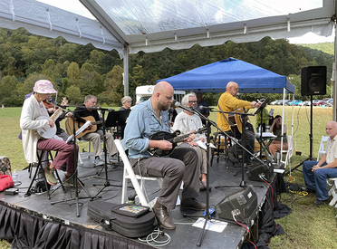 The musical group that provided mountain music supporting hymns expressing the heritage of the area.