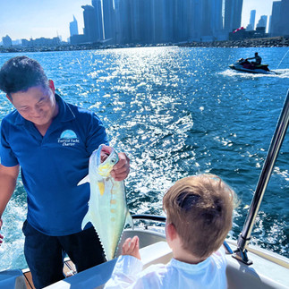 dubai private yacht from marina harbor