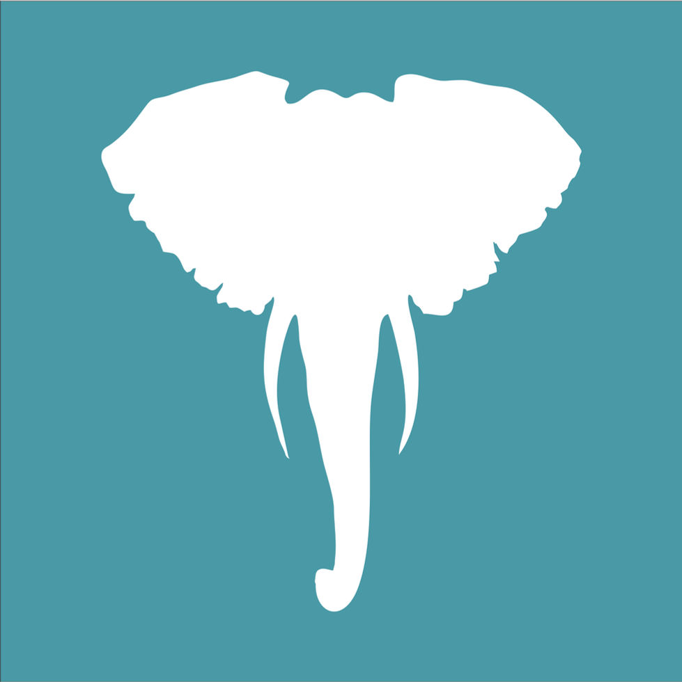 White elephant head silhouette