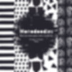 Monodoodles black and white fabric panel with abstract patterns