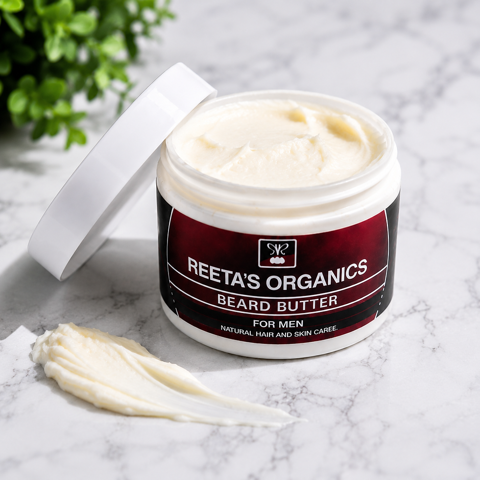 Thumbnail: Natural beard butter for Black men with coarse beard hair by Reeta’s Organics