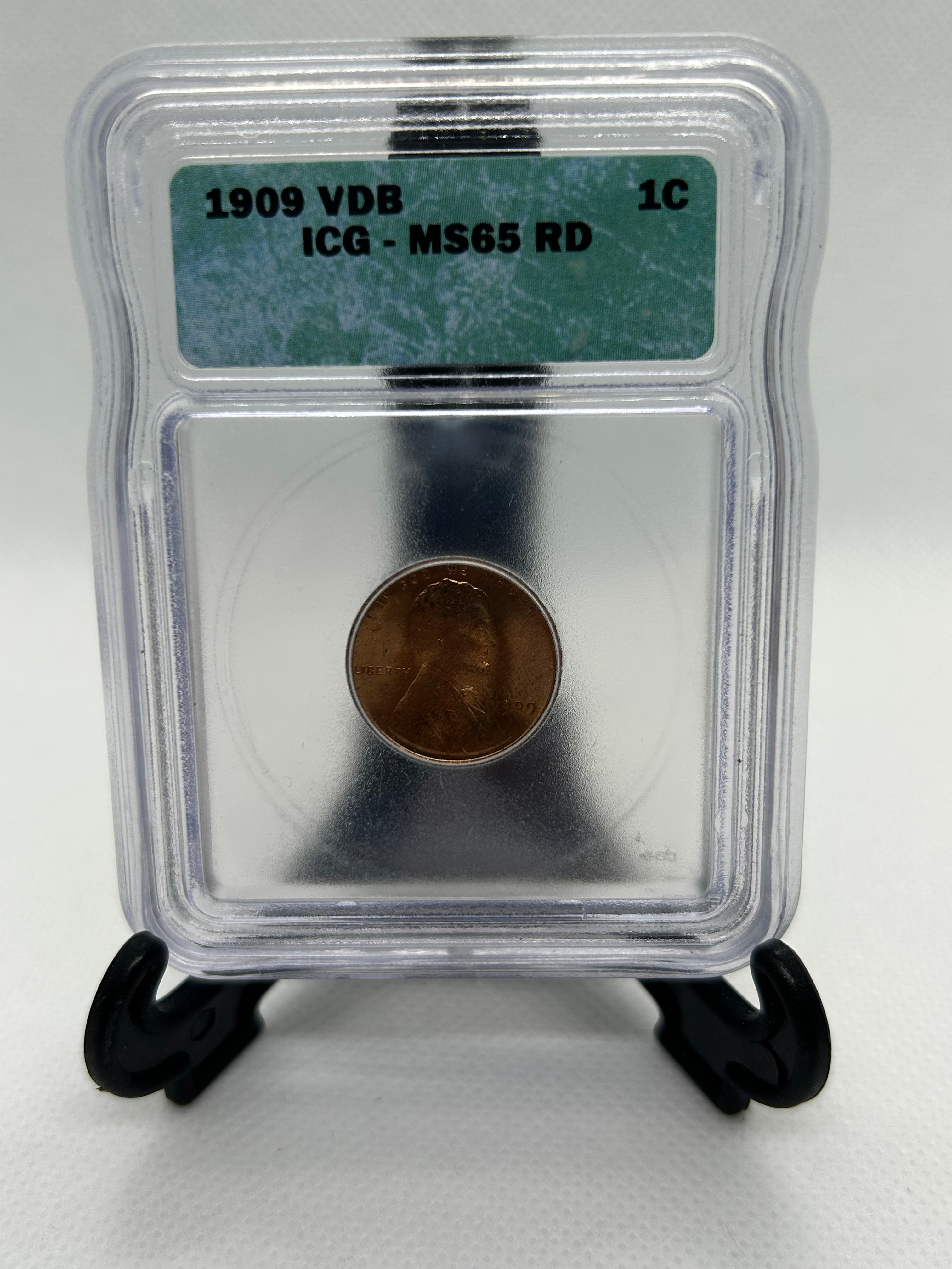 1909 VDB MS65 RD Wheat Cent ICG