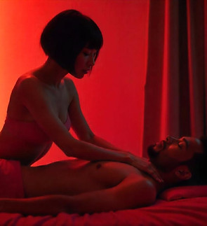 mulher fazendo massagem em homem clinica caras