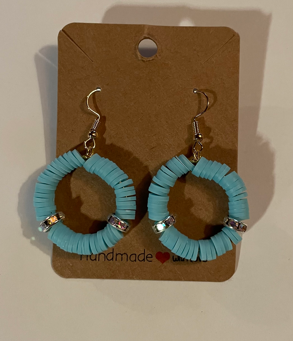 Thumbnail: Blue Rockstar Hoop Earrings