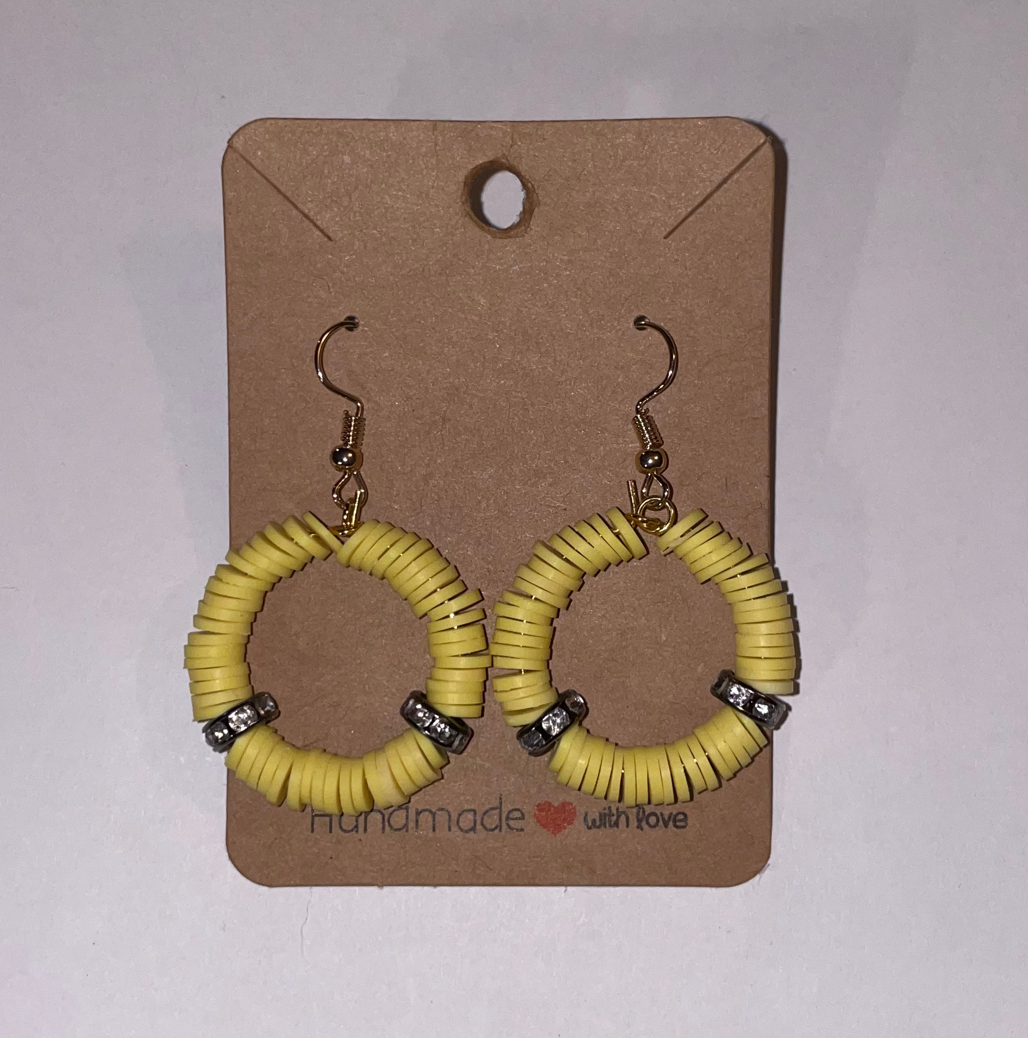 Yellow Rockstar Hoop Earrings