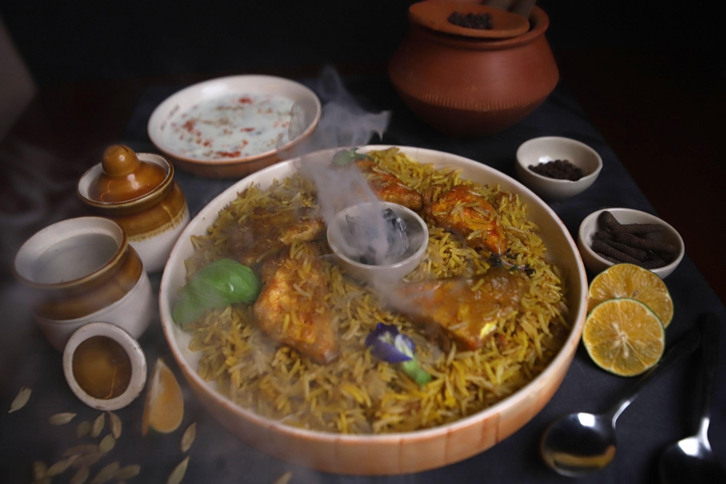 Arranged Food and Objects