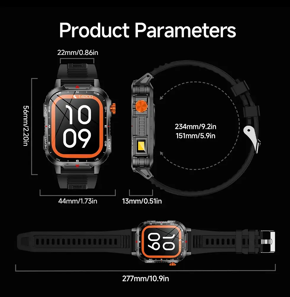 Thumbnail: SENBONO MAX68 Smartwatch, 1100mAh Long Standby Battery
