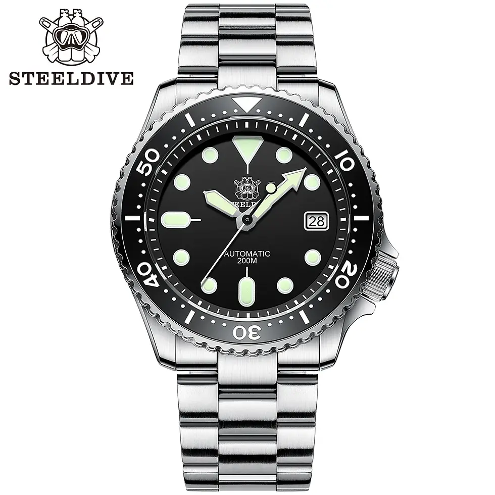 Thumbnail: STEELDIVE 41.2mm Stainless Steel 200M Waterproof Automatic Diver Watch