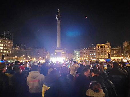 KWU marches against Russian Terrorism at Trafalgar Square 