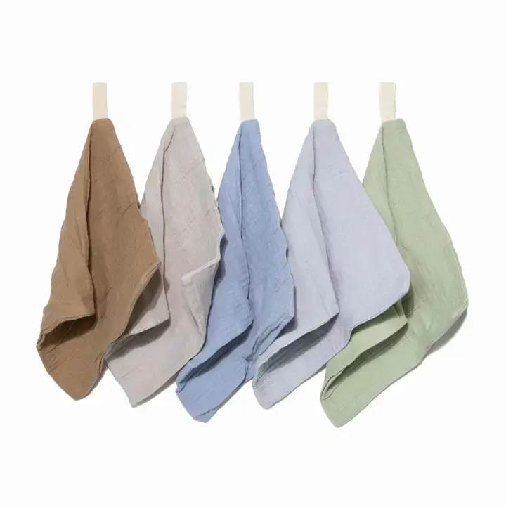 Organic Muslin Baby Wash Cloths - 5pack