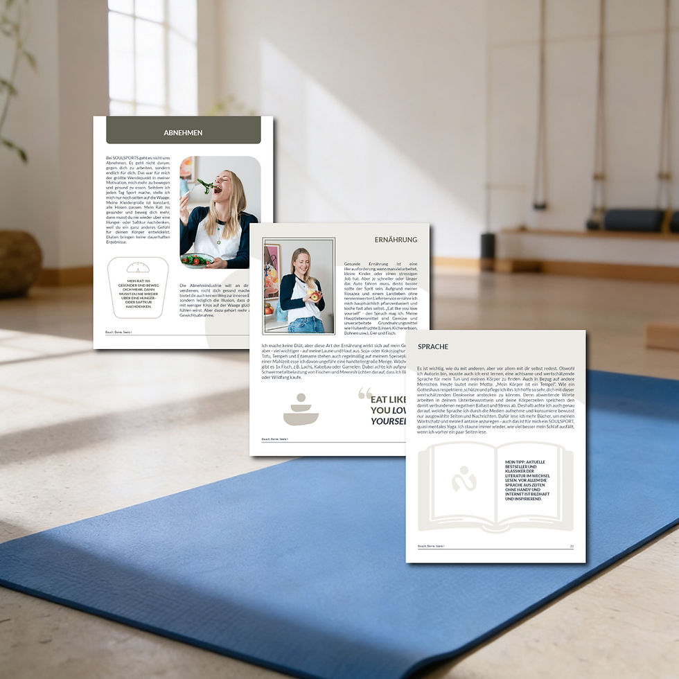 Leseprobe zum digitalen Fitness-Guide "Bauch, Beine, Seele" von SOULSPORTS by Alexa von Heyden