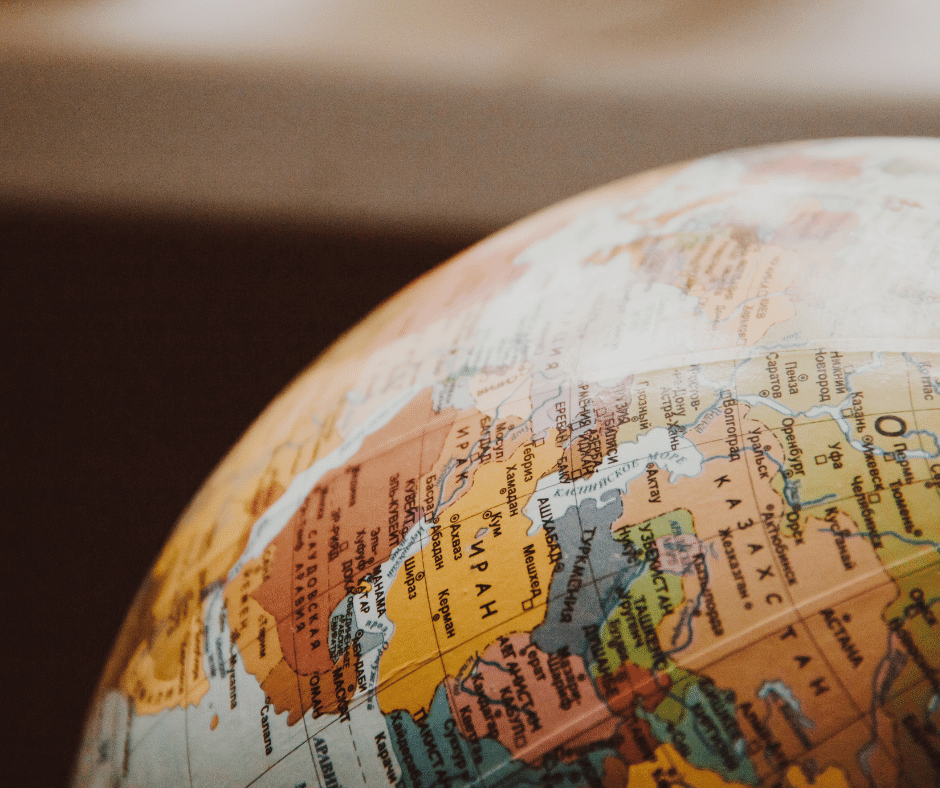 close up of a globe