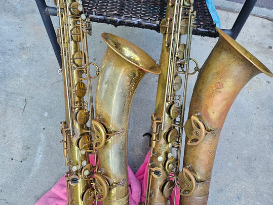 Two Selmer Mark VI Baritone Saxophones - 1966 and 1969