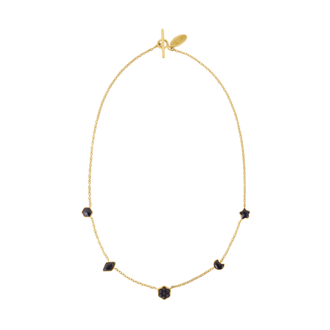 Black Five Mini Charm Necklace
