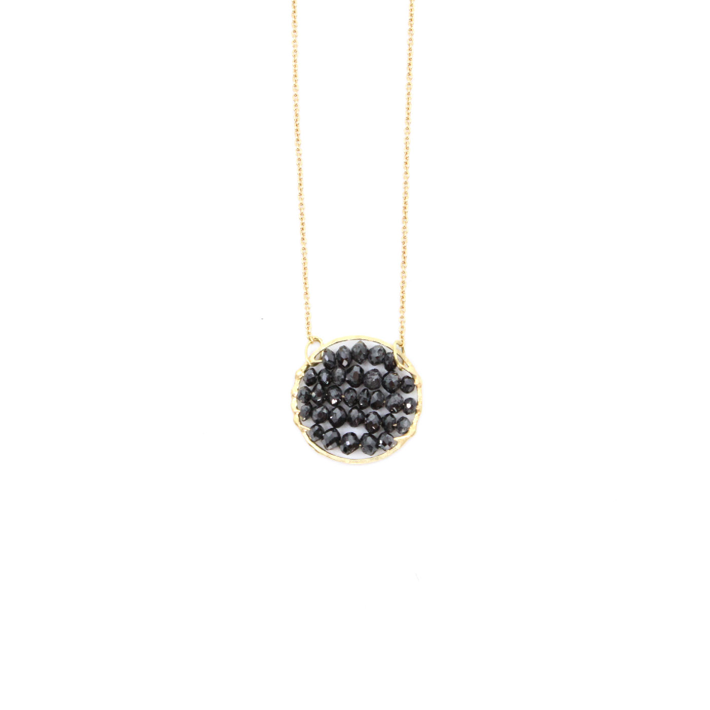 Black Disc Skeleton Necklace