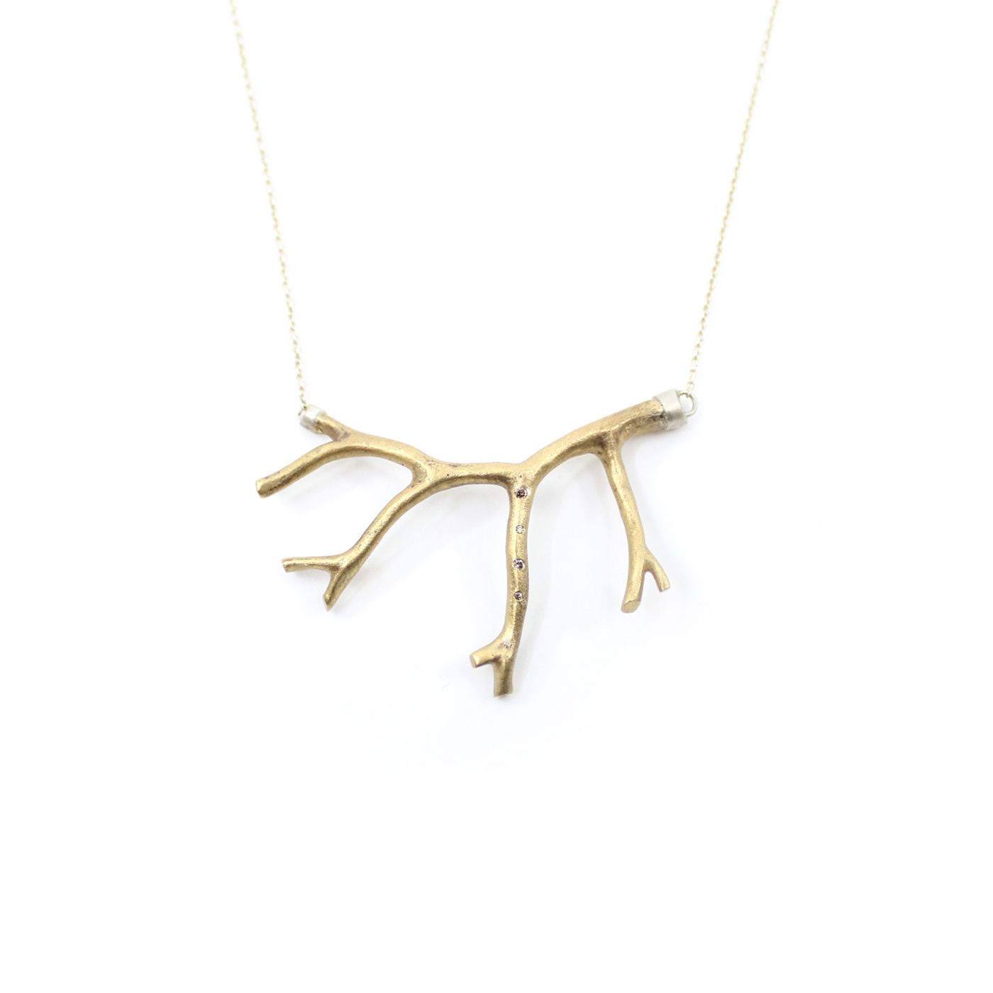 Fuyu Coral Necklace in Yellow Bronze