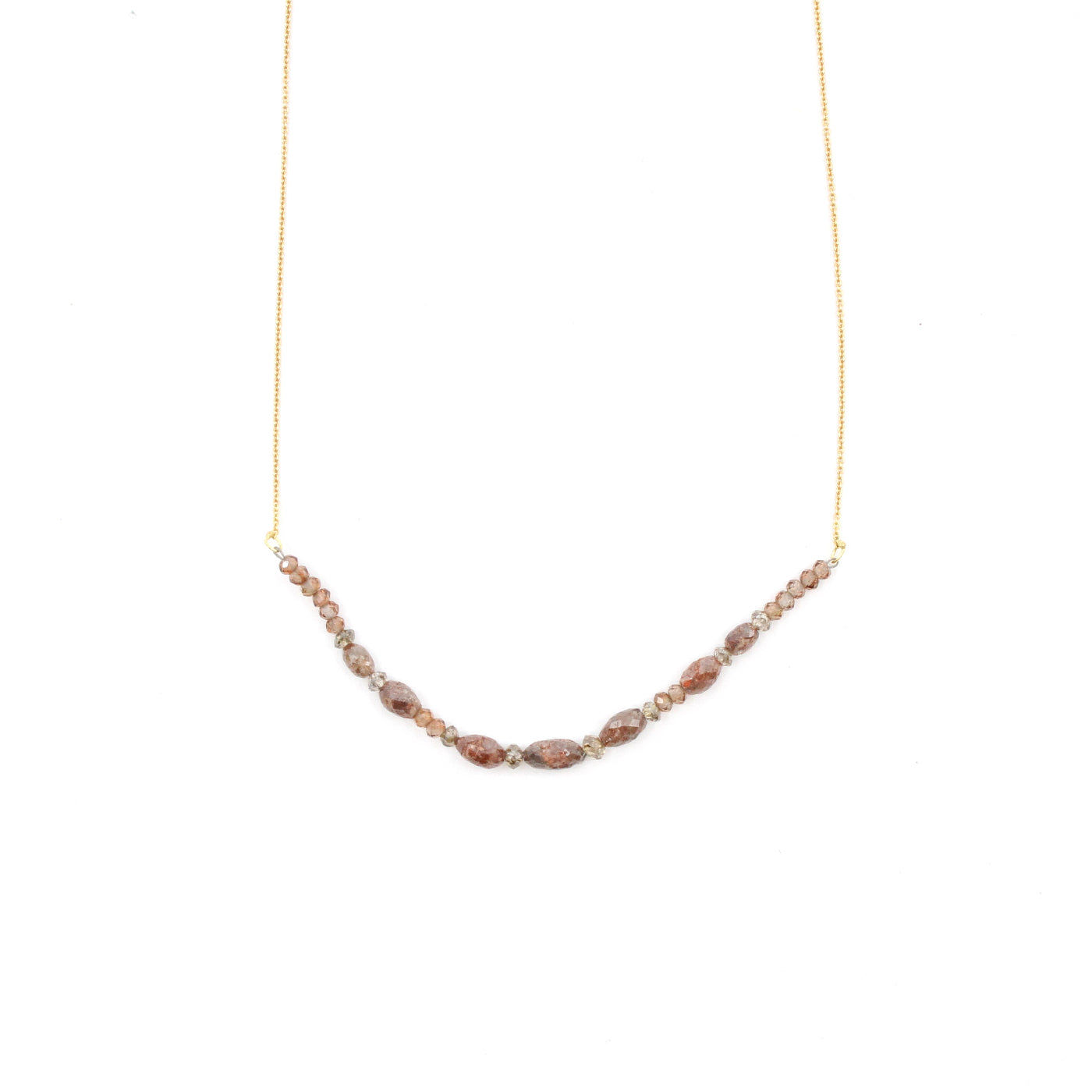 Stringed Chocolate Diamond Line Necklace