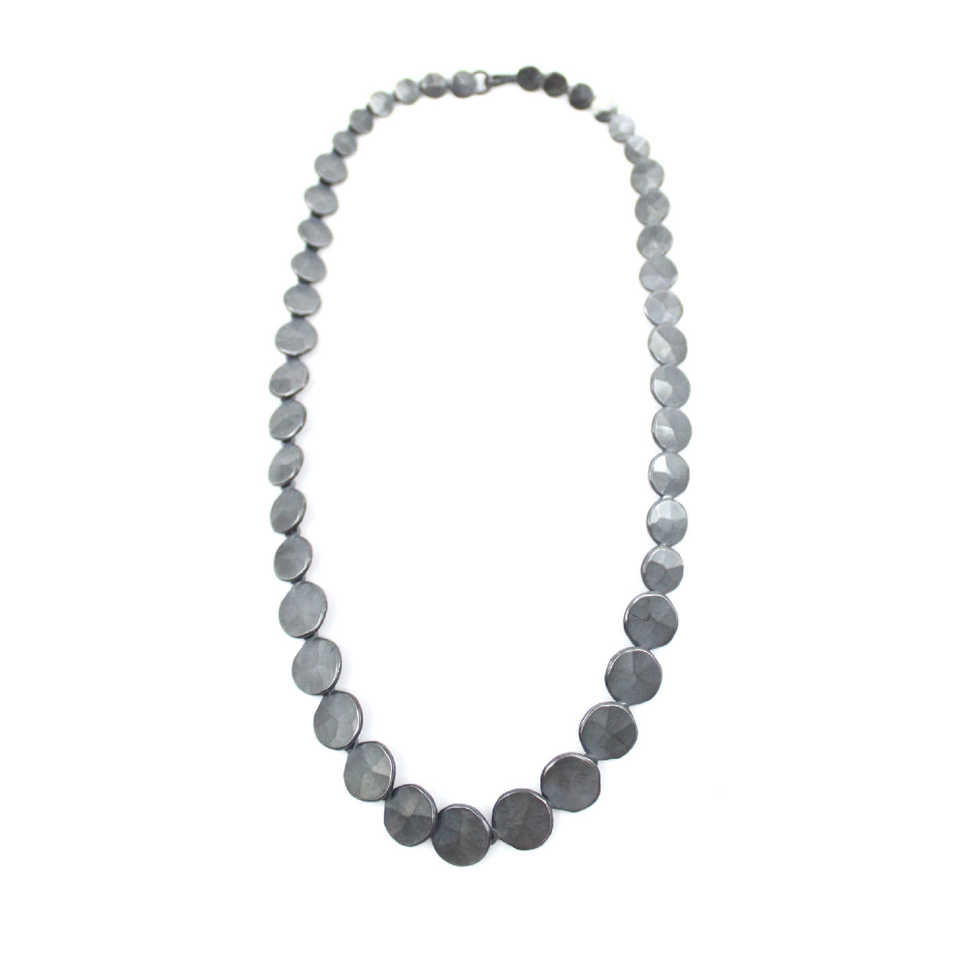 Oxidized Faceted Link Necklace