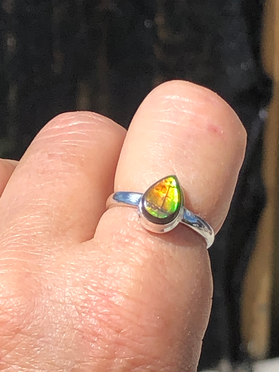 Thumbnail: Ammolite 925 Sterling Silver Ring – Size 7
