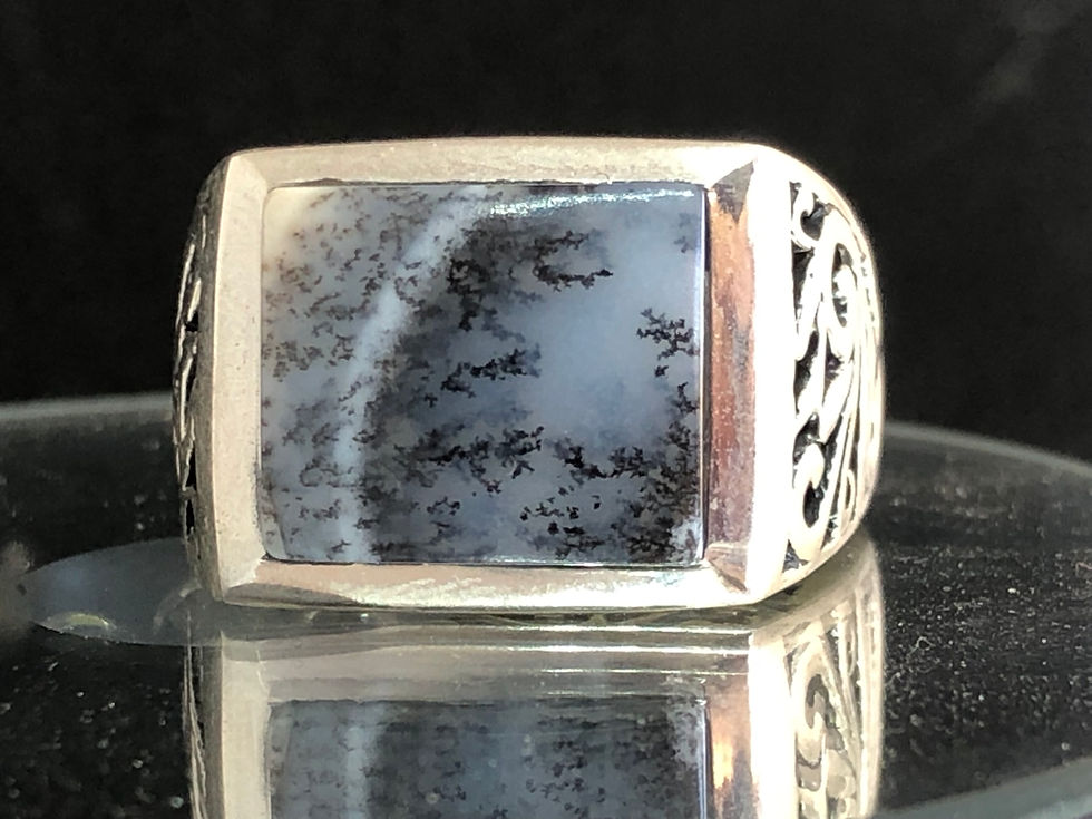 Thumbnail: Dentritic Opal Designer 925 Ring Size 12 Mens