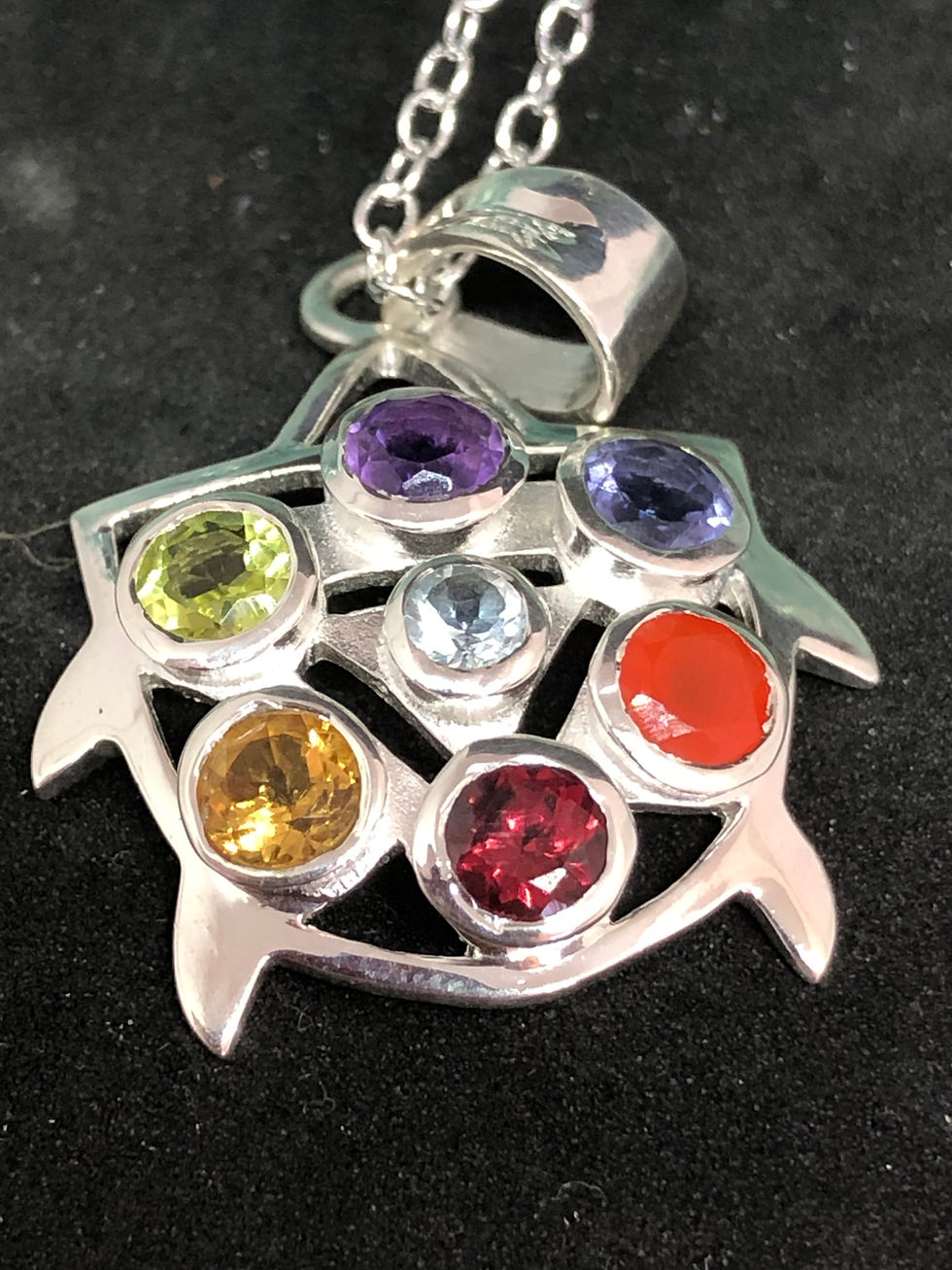 Thumbnail: Turtle Chakra 925 Silver Pendant