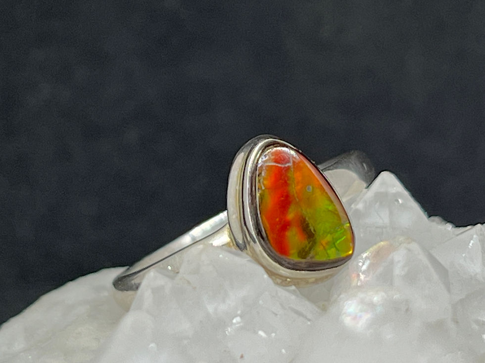 Thumbnail: Ammolite 925 Sterling Silver Ring – Size 7.5
