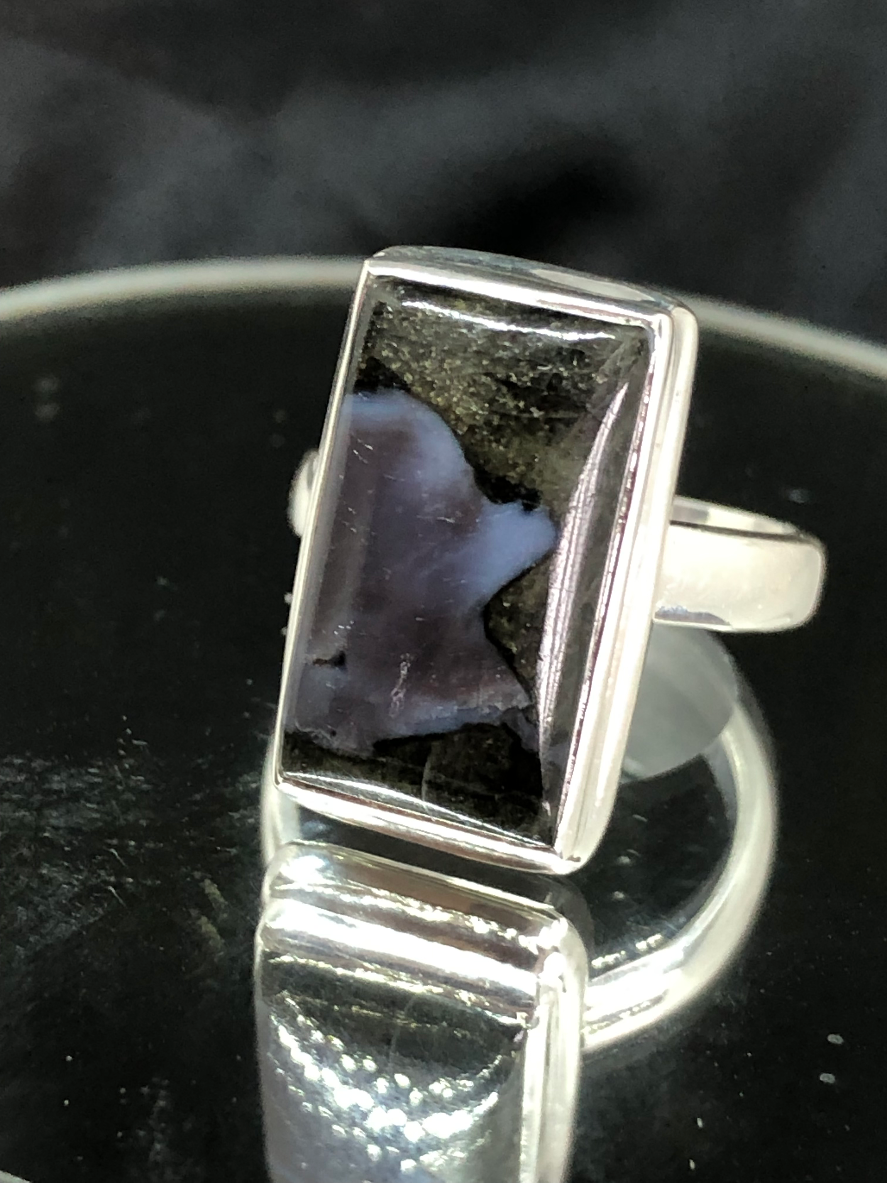 MYSTIC MERLINITE CRYSTAL 925 Silver Ring Size 6