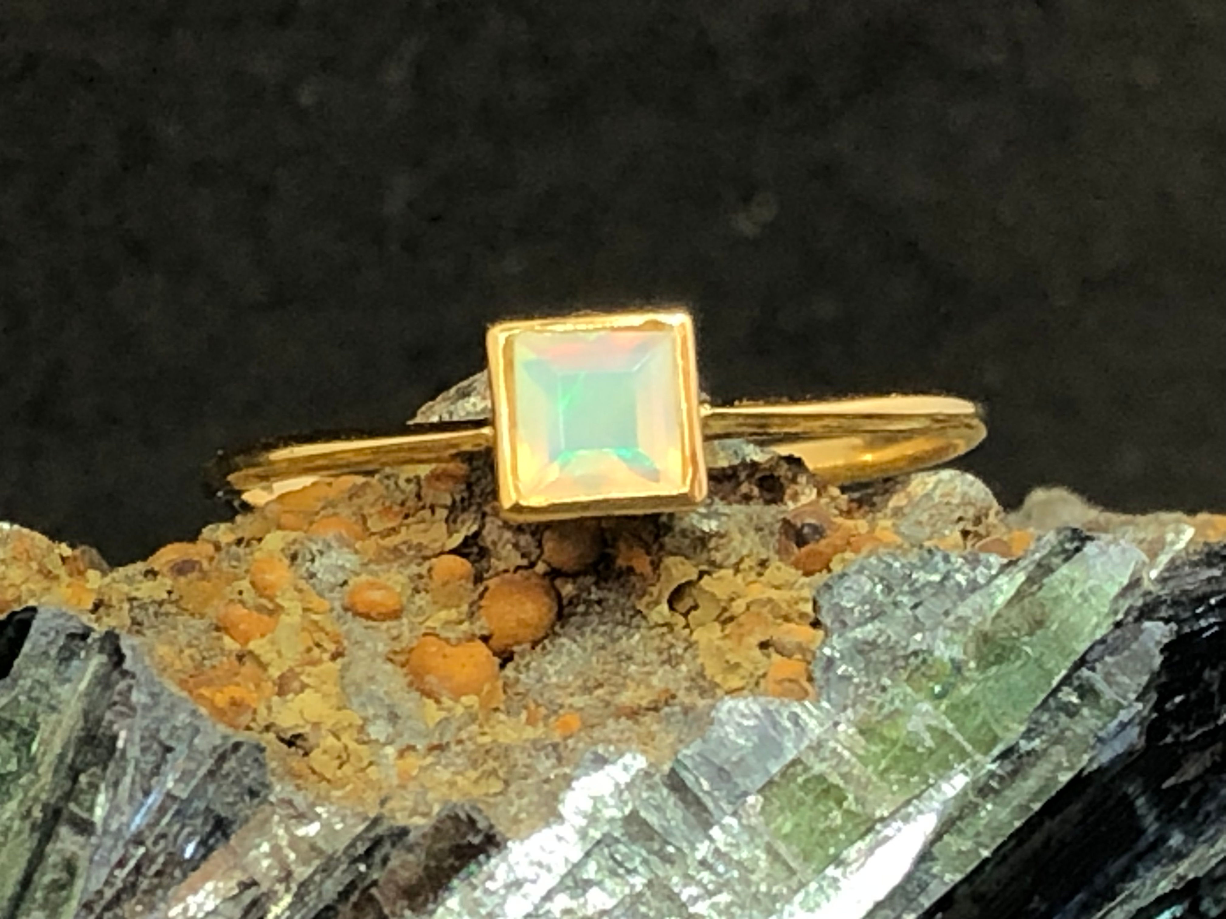Ethiopian Opal 18K Vermeil on 925 Sterling Silver Ring – Size 9