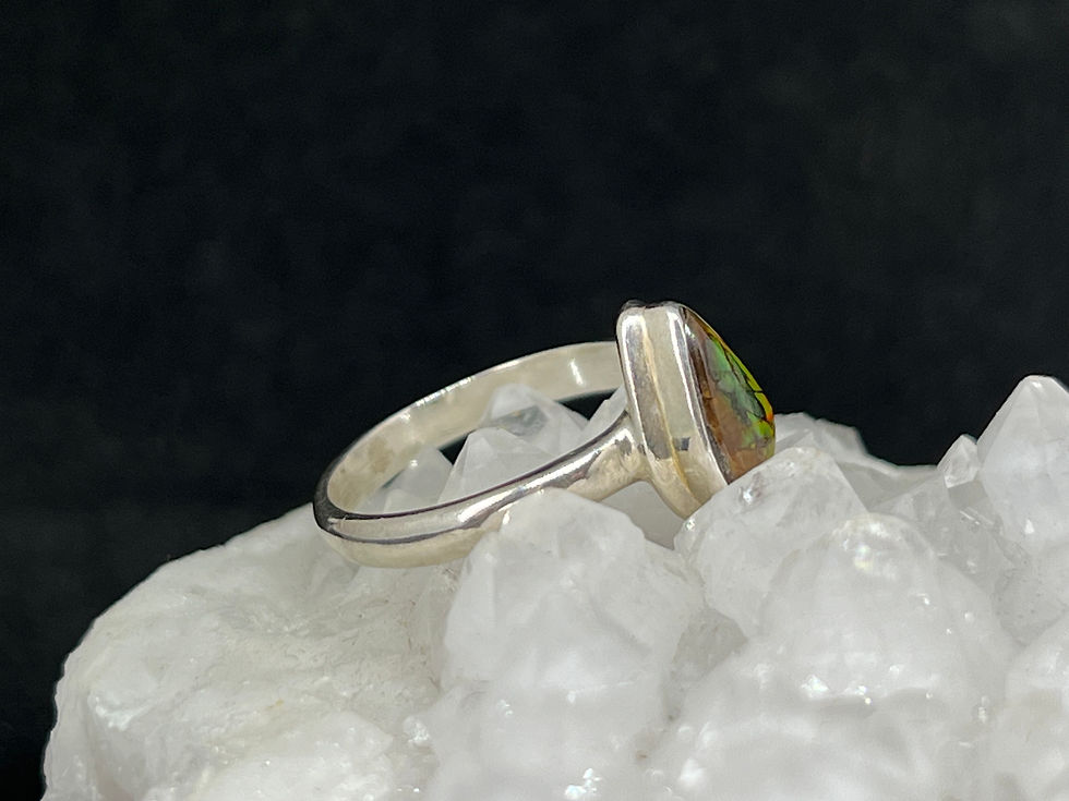 Thumbnail: Ammolite 925 Sterling Silver Ring – Size 7.5